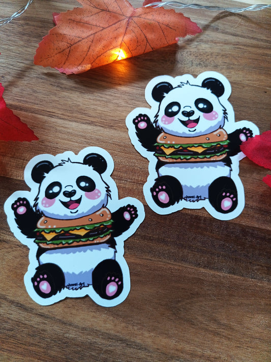 Panda Burger Sticker