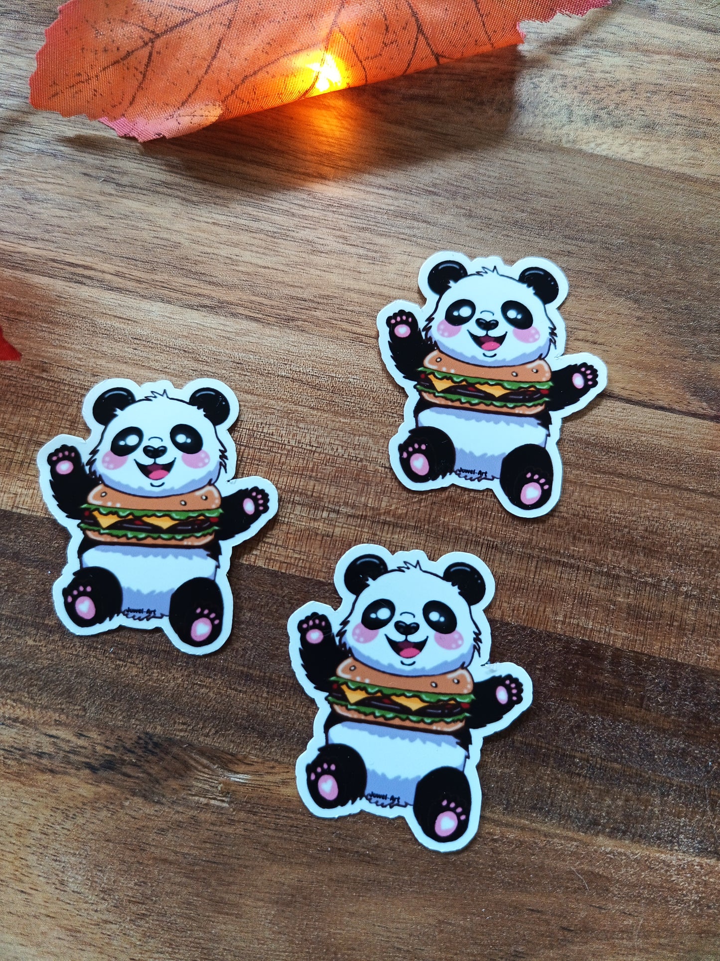 Panda Burger Sticker