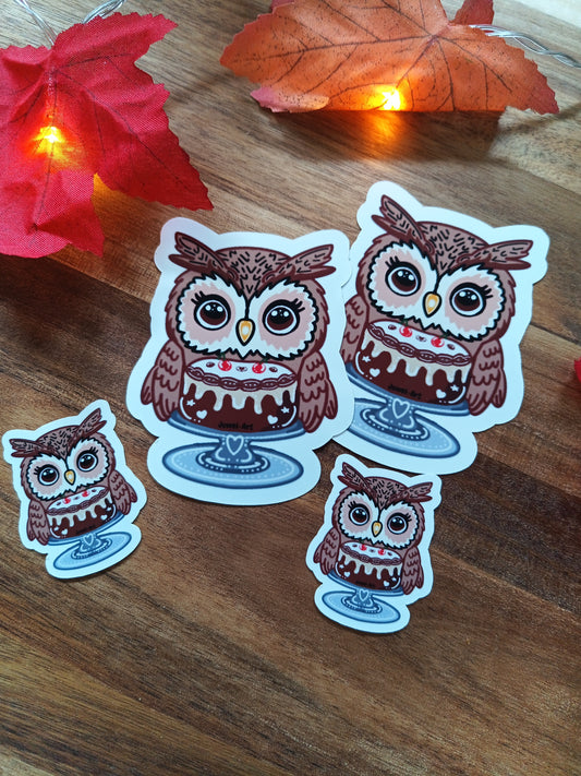 Eulen Kuchen Sticker