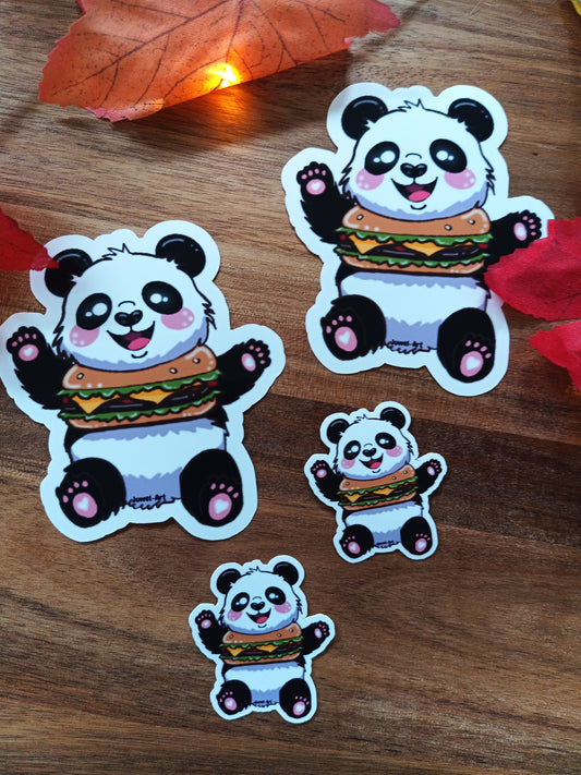 Panda Burger Sticker