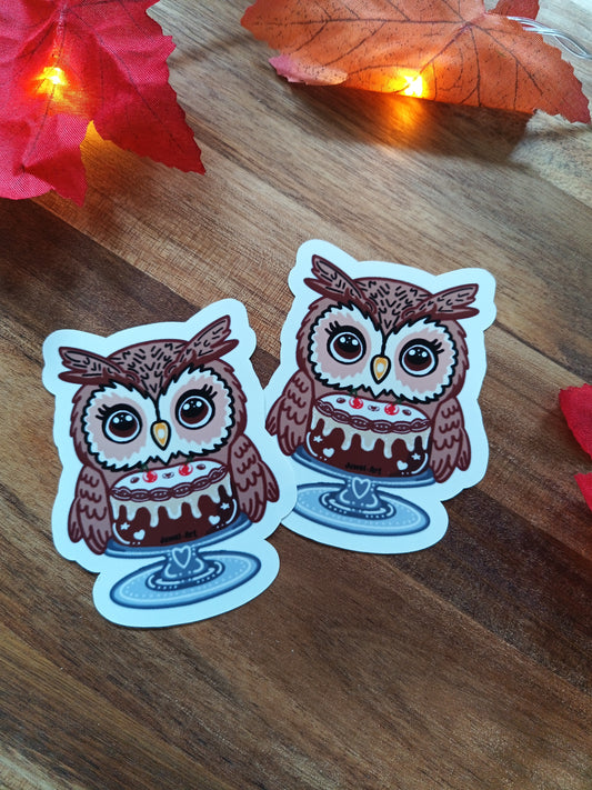 Eulen Kuchen Sticker